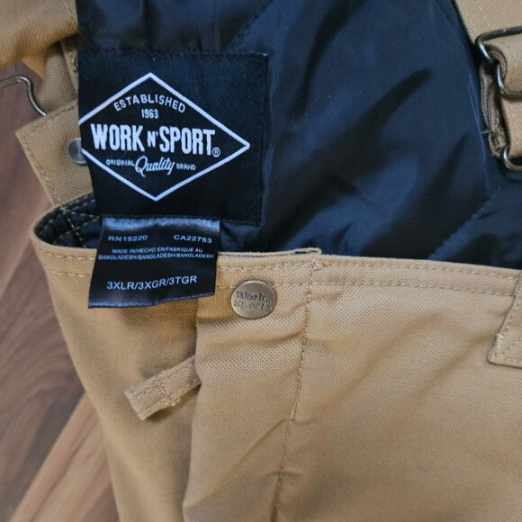 Work N' Sport Men's Flex Duck Bib Overalls 3XLR - NWOT - Picture 2 of 4